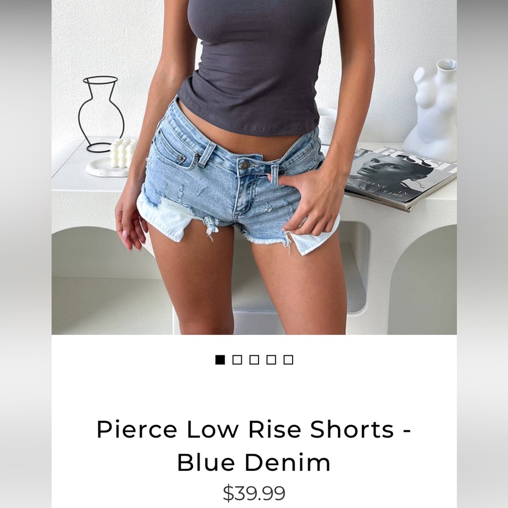 That’s so fetch pierce low rise denim shorts